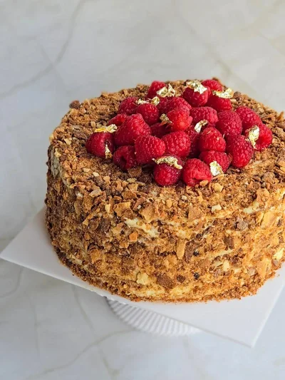 Traditional Napoleon cake with creamy layers in Cambridge