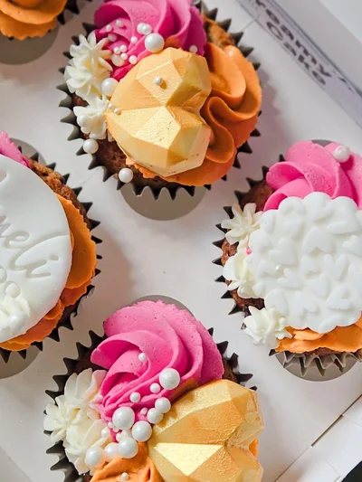 Festive hen do cupcakes with vibrant decorations in Brampton