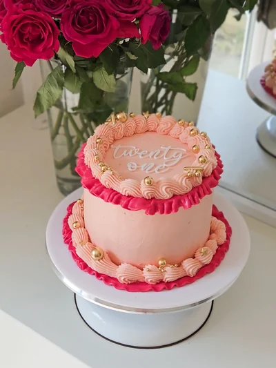 Birthday Cake with Sugar Flowers — Cambourne, Cambridgeshire