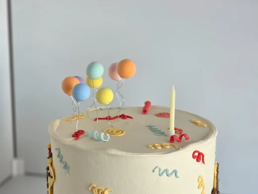 Birthday cake photographed by the customer